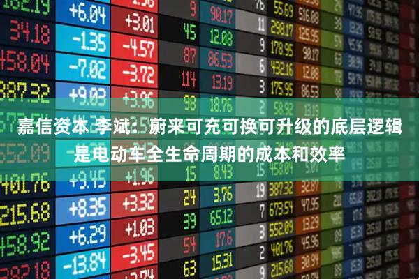 嘉信资本 李斌：蔚来可充可换可升级的底层逻辑是电动车全生命周期的成本和效率