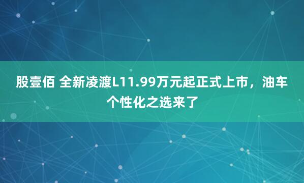 股壹佰 全新凌渡L11.99万元起正式上市，油车个性化之选来了